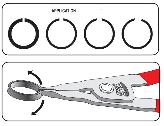 Replės stūmoklių žiedams | 225 mm (YT-0607)