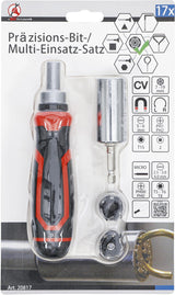 Atsuktuvo ir antgalių rinkinys | su universalia galvute | 17 vnt. (20817)