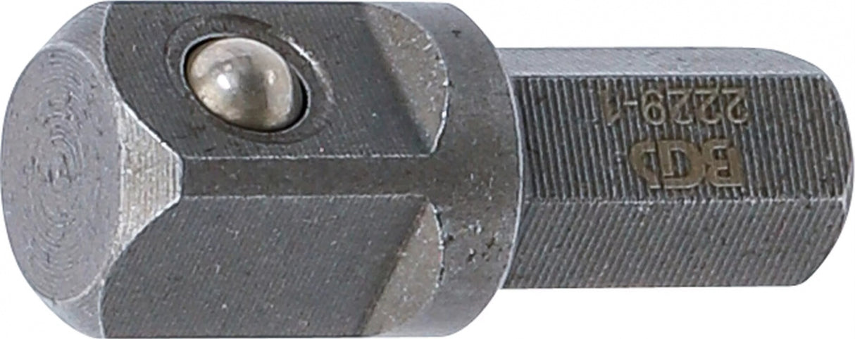 Adapteris  8 mm šešiakampis (5/16") - išorinis kvadratas 10 mm (3/8") | 30 mm (2229-1)
