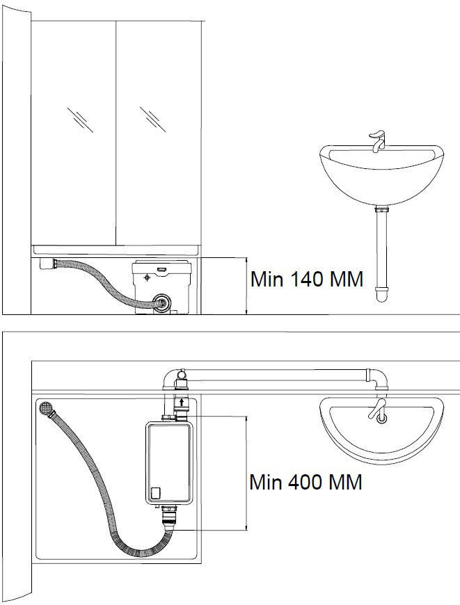 Nuotekų pompa / siurblys dušui ir kriauklei | be prijungimo į WC | 250W (75945)