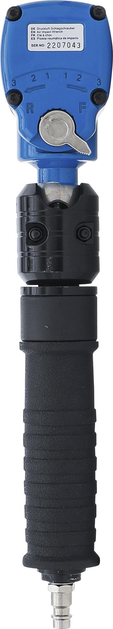 Pneumatinis smūginis veržliasukis | su pakreipiama galvute ir smūginių galvučlų rinkiniu | 12,5 mm (1/2") | 650 Nm | 10 vnt. (74348)