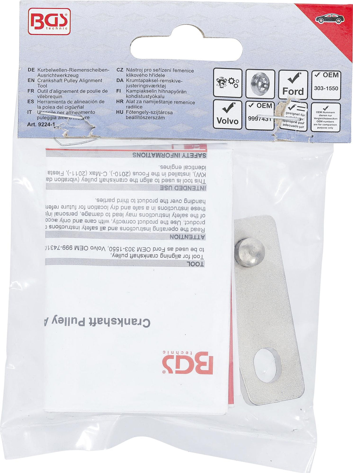 Alkūninio veleno skriemulio išlyginimo įrankis | Ford, Volvo 1.6L (9224-1)