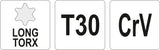 L tipo raktas | ilgas tipas | T-Star (Torx) T30 (YT-05499)