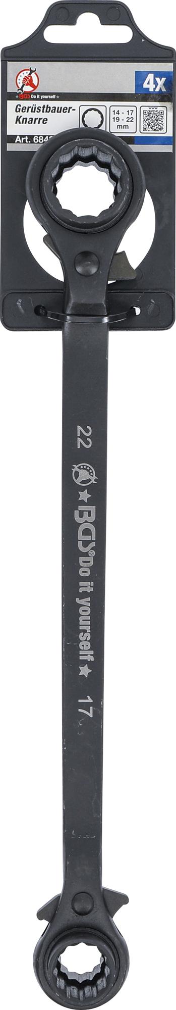 Raktas pastoliams / terkšlė | 4-in-1 | 14 - 17 - 19 - 22 mm (6843)