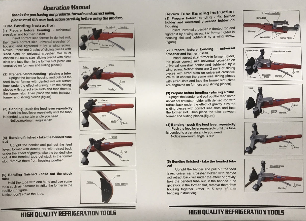 Vamzdžių lankstymo rinkinys | daugiafunkcinis | 90° (CT999RF)