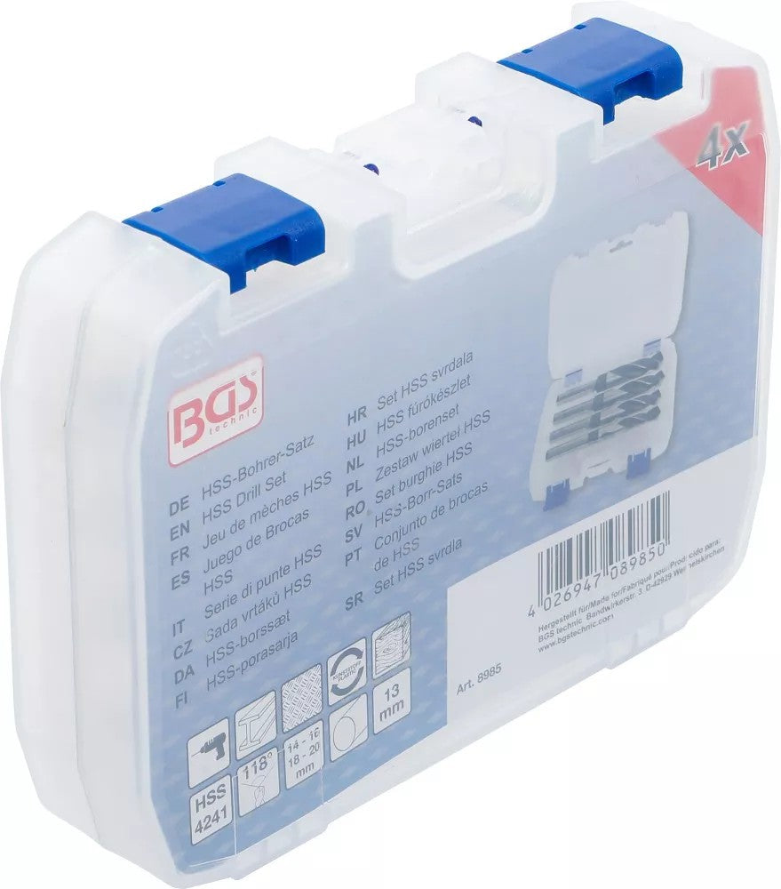 Grąžtų metalui rinkinys HSS | 14 - 16 - 18 - 20 mm | 4 vnt. (8985)