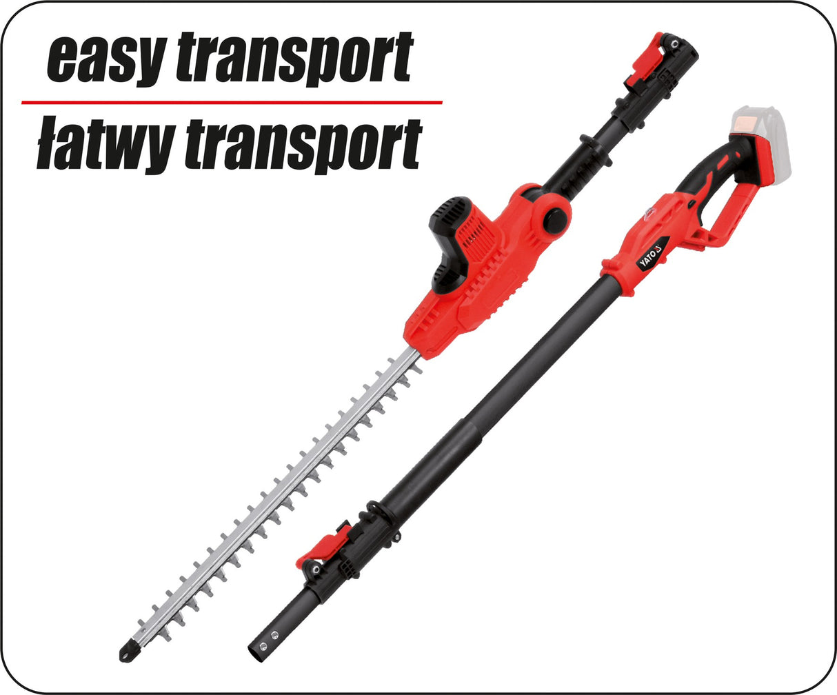 Akumuliatorinė teleskopinė krūmapjovė | 18V 207-274 cm | be akumuliatoriaus (YT-82835)