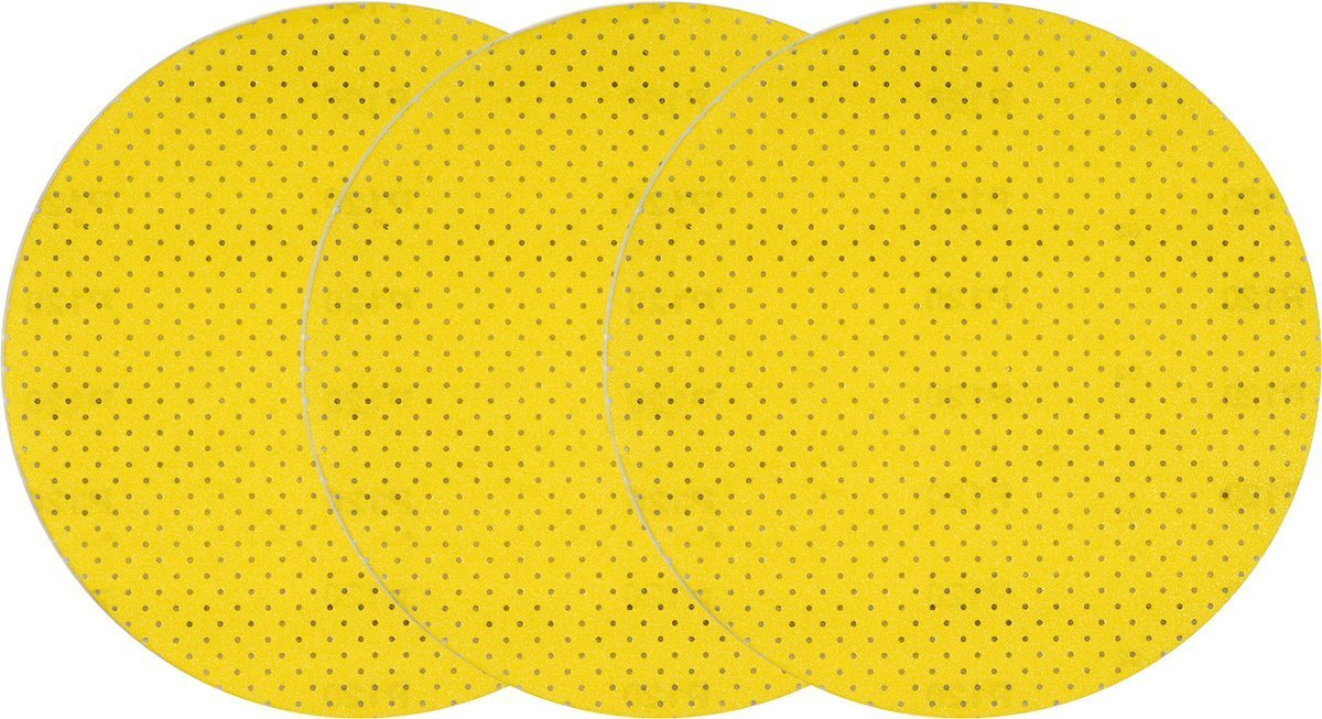 Šlifavimo diskas perforuotas | veliūras | šlifavimas be dulkių | 225 mm / P220 | 3 vnt. (YT-84606)