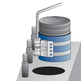 Stūmoklių žiedų suspaudėjas | aukštis 150 mm / XXL | 90-175 mm (YT-0637)