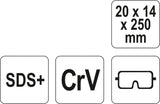 Зубило по бетону плоское | SDS PLUS/Cr-V | 20x14x250 mm