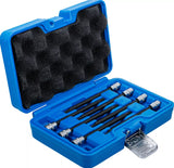 Įpresuotų antgalių rinkinys | 6.3 mm (1/4") | T-Star (Torx) su šarnyriniu antgaliu | 7 vnt. (8618)