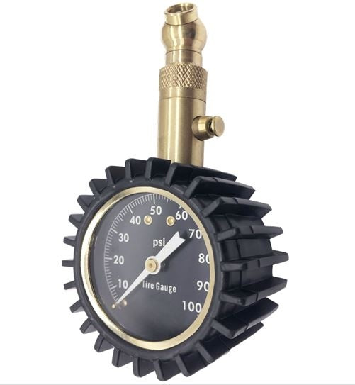 Manometras padangoms universalus | žalvaris | 360 laipsnių / 0-60/100/160psi (TG04A)