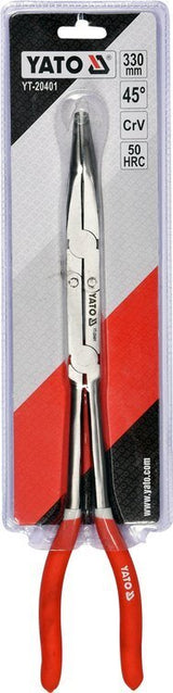 Replės ilgos lenktos | 45° | Dvigubu šarnyru | 330 mm (YT-20401)