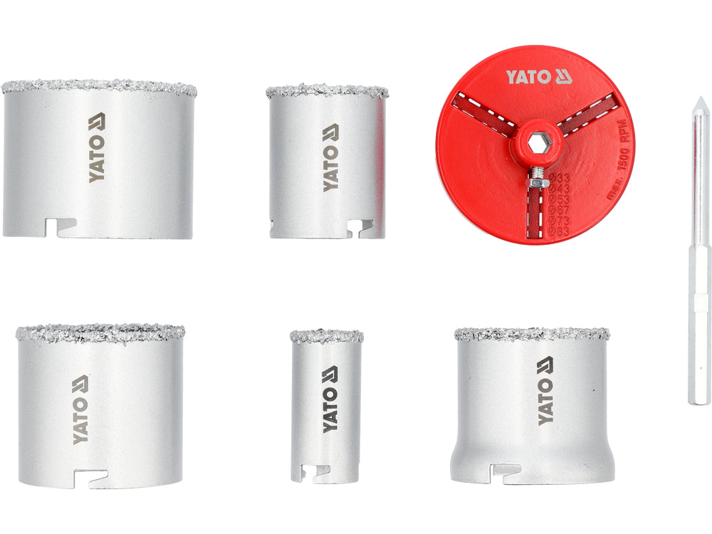 Volframinių gręžimo karūnų rinkinys | 33-53-67-73-83 mm | 7 vnt (YT-43920)