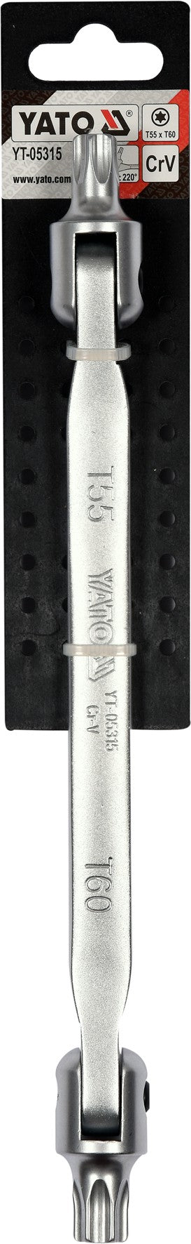 Raktas šarnyrinis dvipusis | T-Star (Torx) T55XT60 (YT-05315)