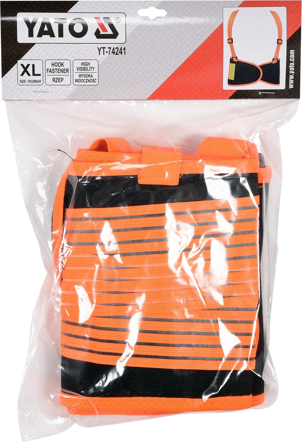 Apsauginis juosmens diržas su petnešom | Ryškiai oranžinis | XL dydis (YT-74241)