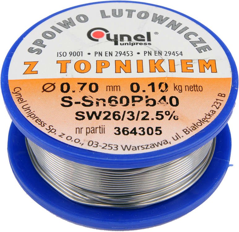 Lydmetalio viela Ø 0,70mm. 100g su fliusu (76806)