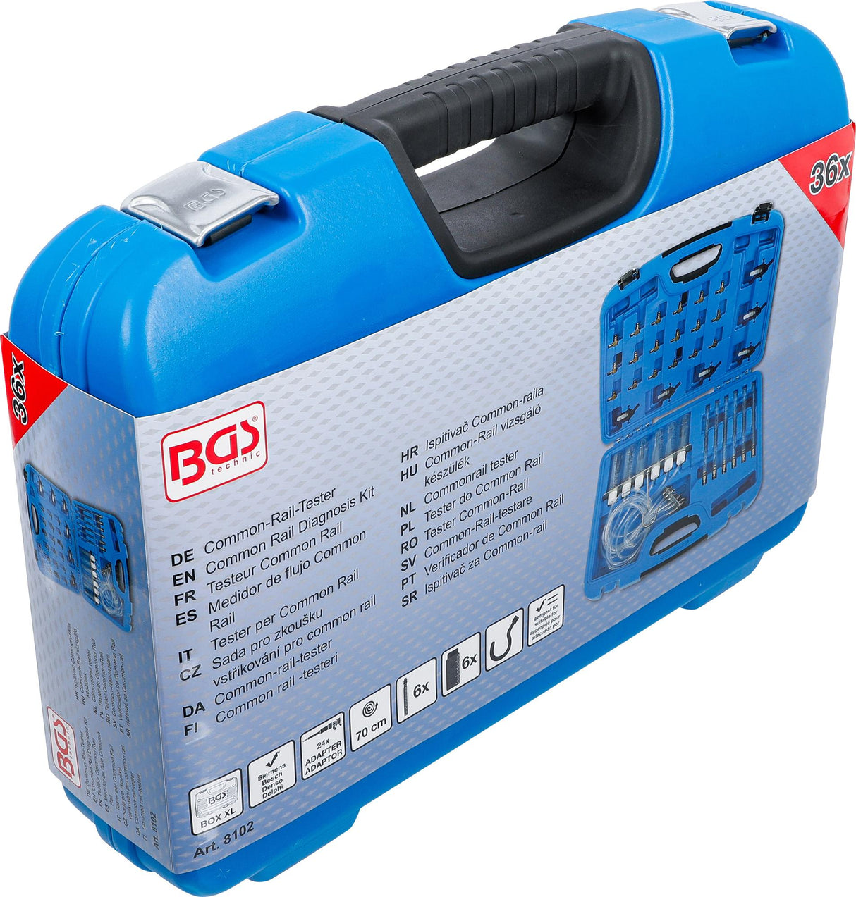 Common rail  diagnostikos rinkinys | su 24 adapteriais (8102)