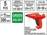 Karštų klijų lazdelių rinkinys 11,2x200mm 5vnt. žalios (YT-82436)