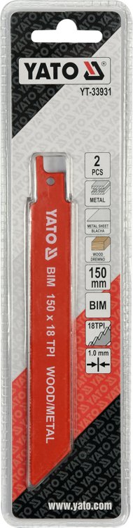 Pjūkliukai stumdomam siaurapjūkliui | metalui | BIM 150 mm 18TPI 2 vnt. (YT-33931)