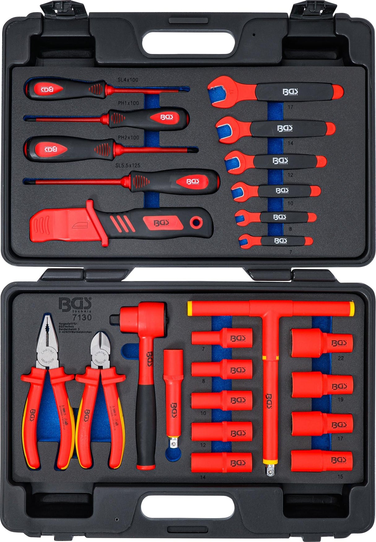 Galvučių ir įrankių komplektas / įrankių asortimentas VDE | 26 vnt. (7130)