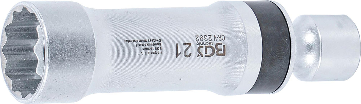 Galvutė žvakėms šarnyrinė 12 kampų, su laikančia spyruokle | 10 mm (3/8") | 21 mm (2392)