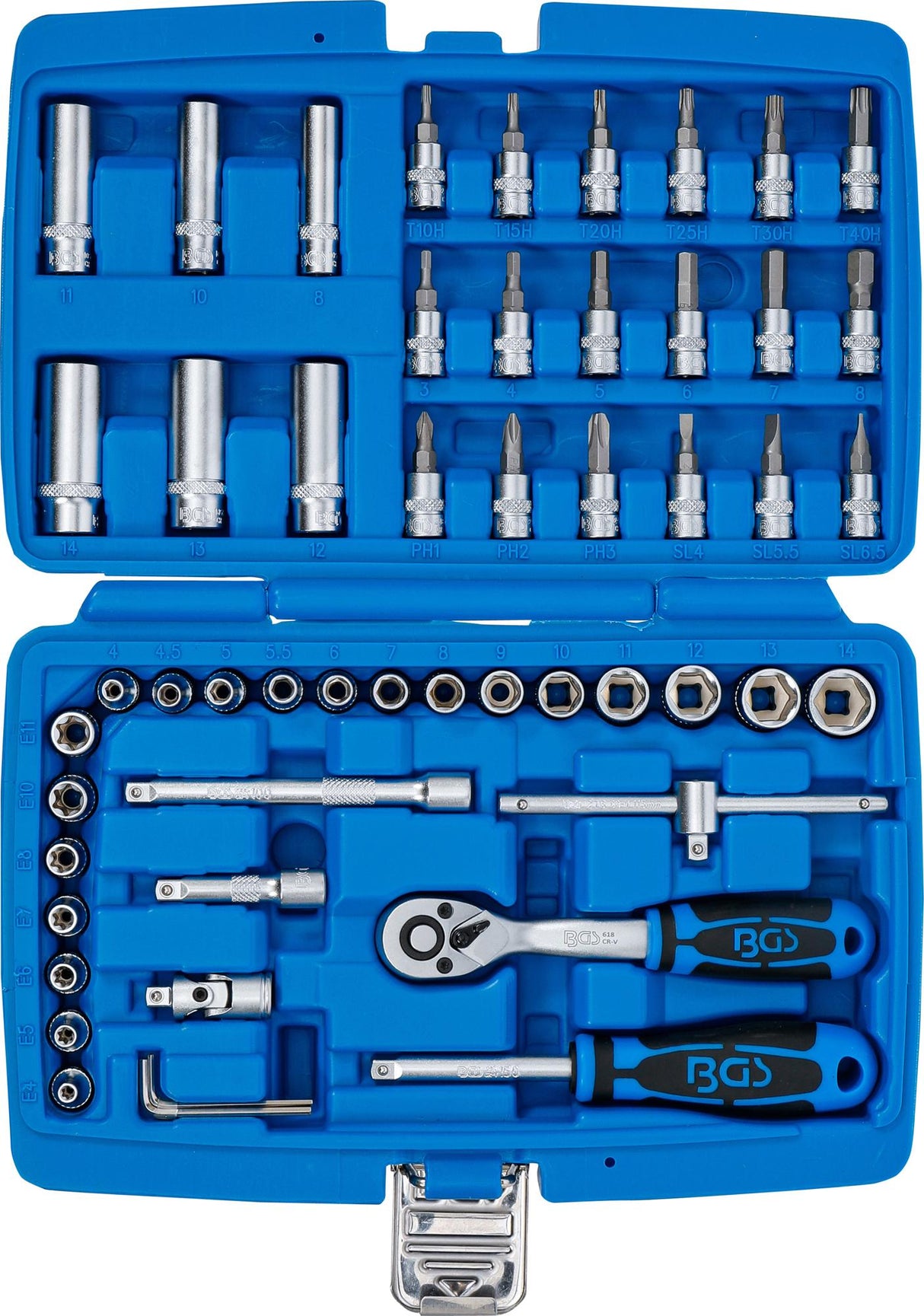 Galvučių su terkšle rinkinys | 6.3 mm (1/4") | 53 vnt. (2147)