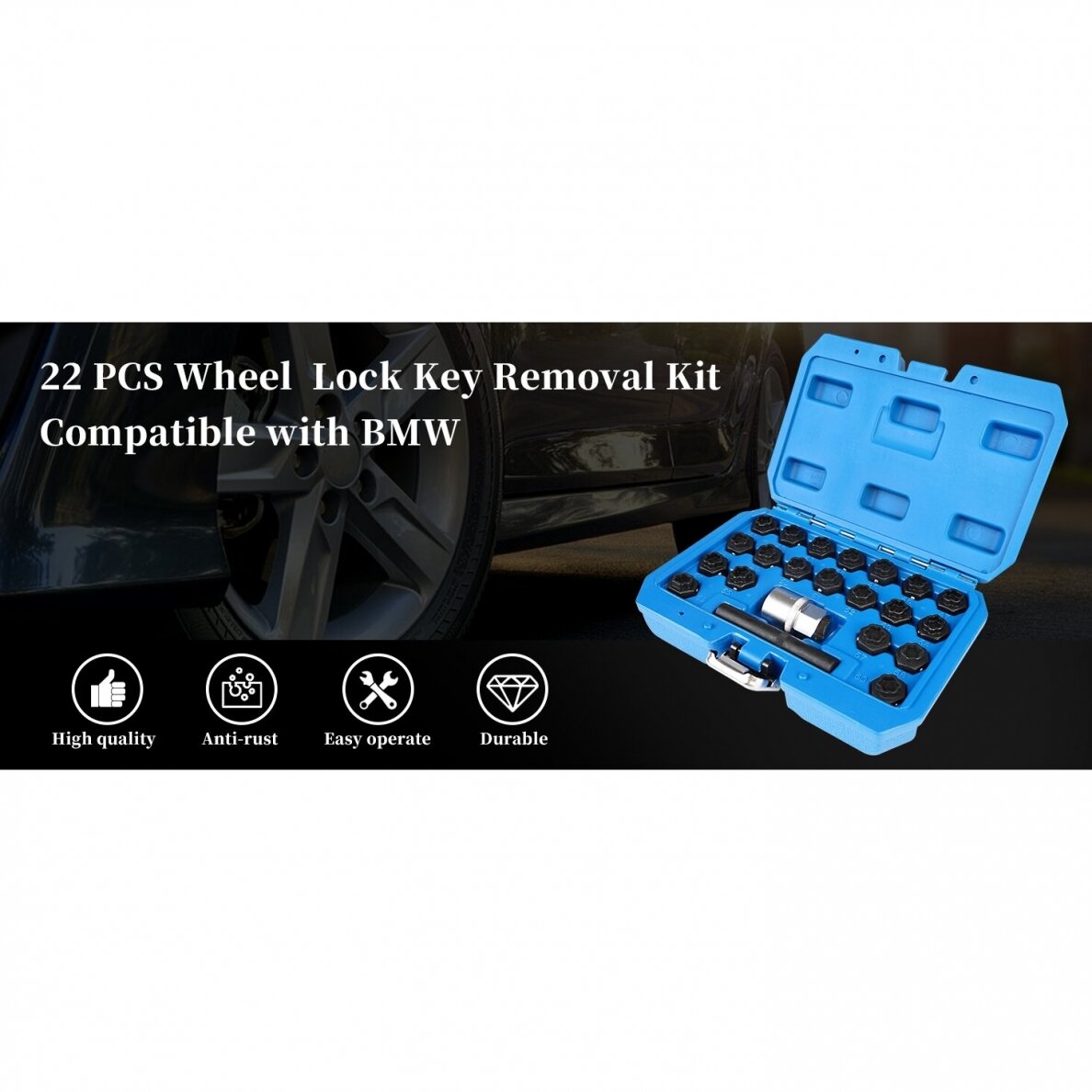 Ratų varžtų užraktų rinkinys | BMW | 22 vnt. (H4034)