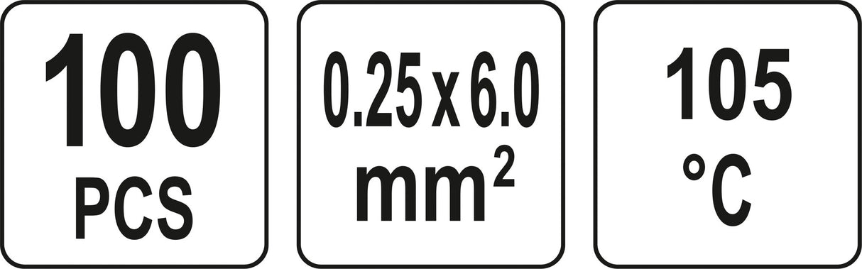 Termo gilzių / movų rinkinys | su alavu | 1.7 - 6 mm | 100 vnt. (YT-81450)