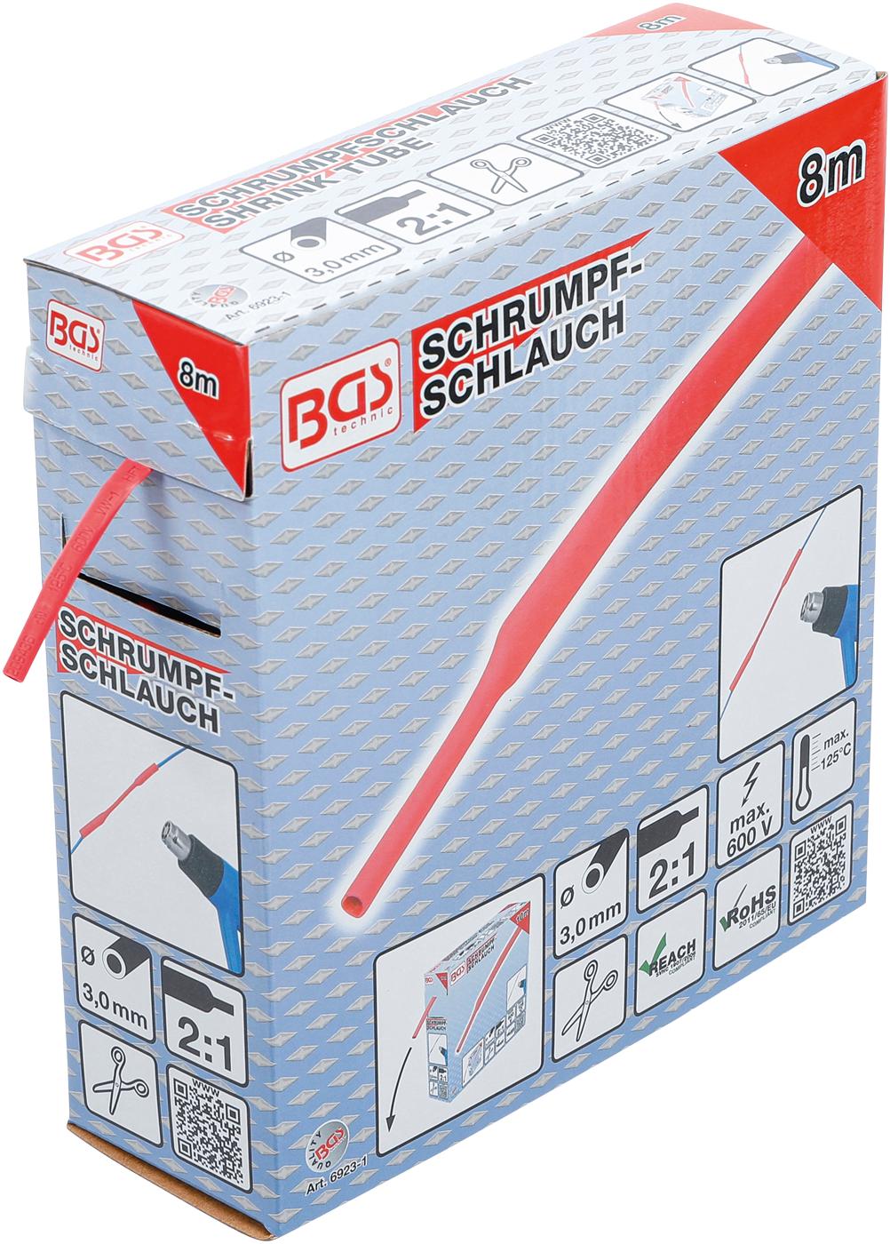 Termoizoliacinė žarnelė (kembrikas) raudona | dėžutė | Ø 3.2 mm | 10 m (6923-1)