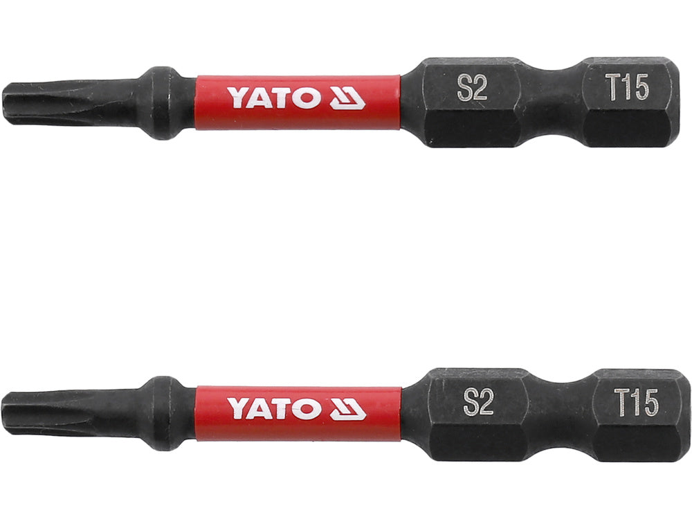 Antgaliai smūginiai | 6,3 mm (1/4") | S2 | T-Star (Torx) T15 | 2 vnt. (YT-78052)