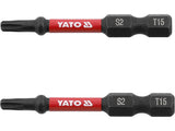 Antgaliai smūginiai | 6,3 mm (1/4") | S2 | T-Star (Torx) T15 | 2 vnt. (YT-78052)
