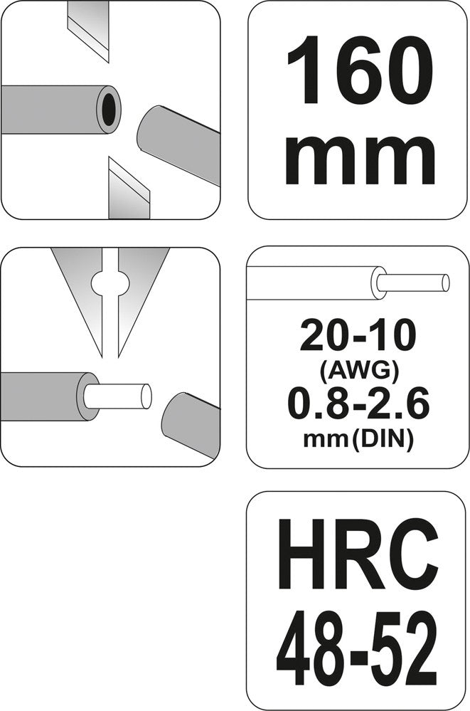 Replės laidams | 20-10 AWG | 160 mm (YT-2319)