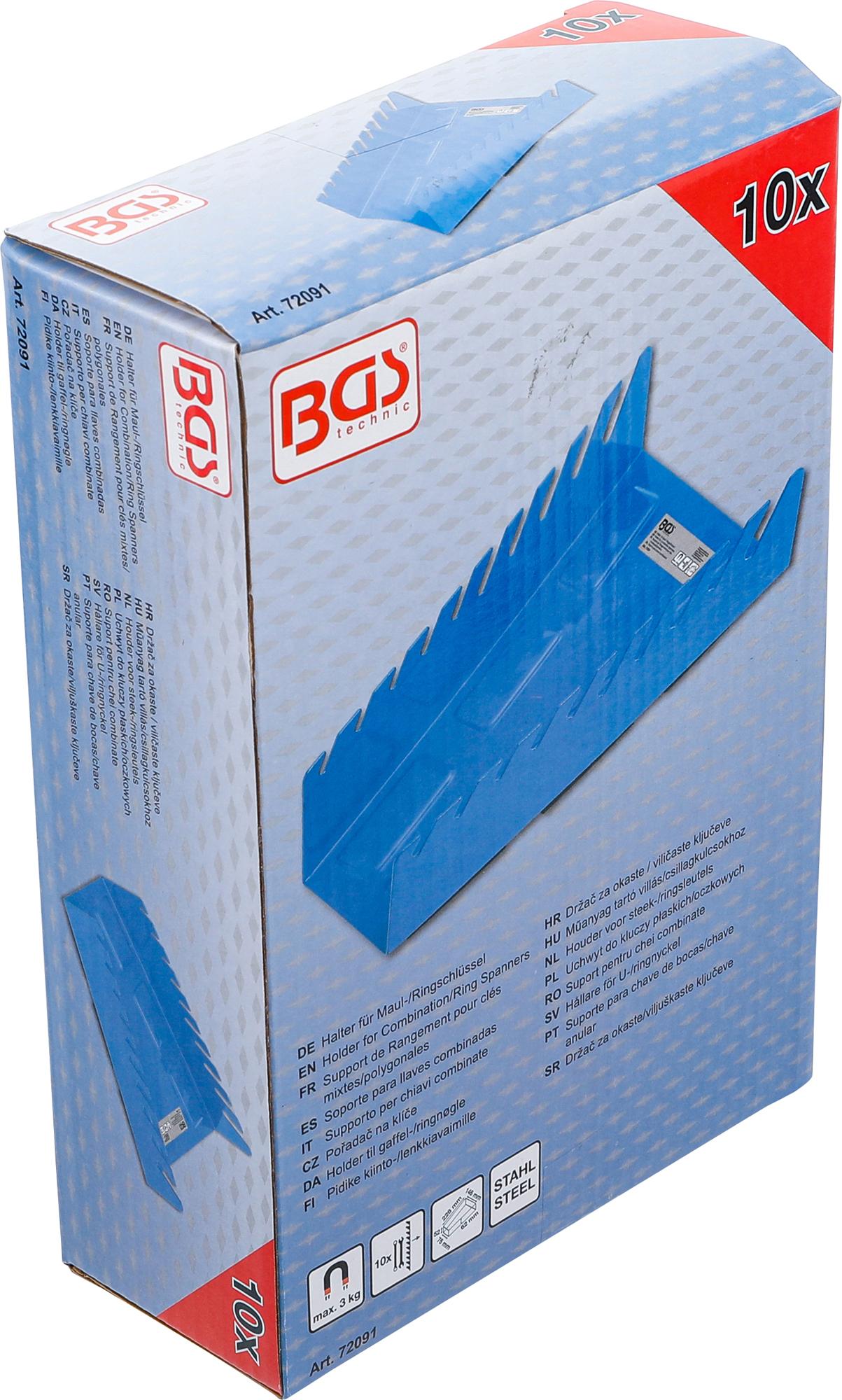 Magnetinis laikiklis kombinuotiesiems / žiediniams veržliarakčiams | Metalas | 10 lentynų (72091)