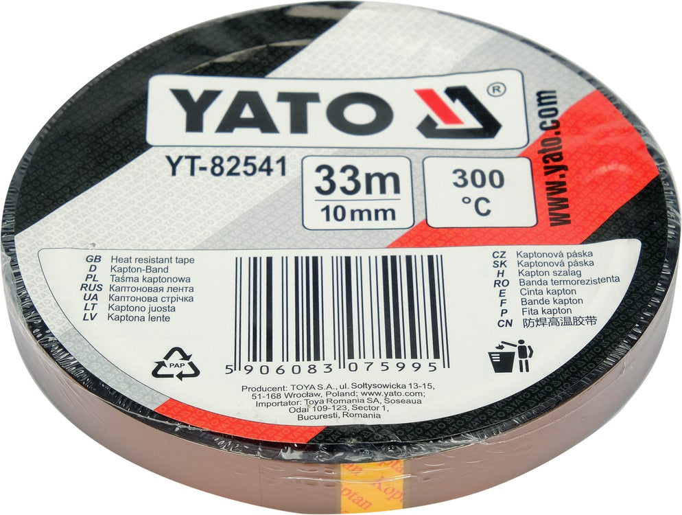 Kaptono izoliacinė juosta | atspari karščiui | 10 mm x 33 m (YT-82541)
