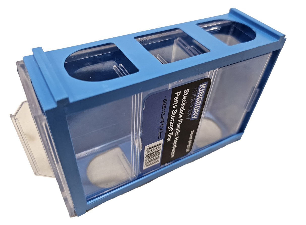 Sukraunama plastikinių techninės įrangos dalių laikymo dėžutė | 14x8.5x4 cm (SPB138)