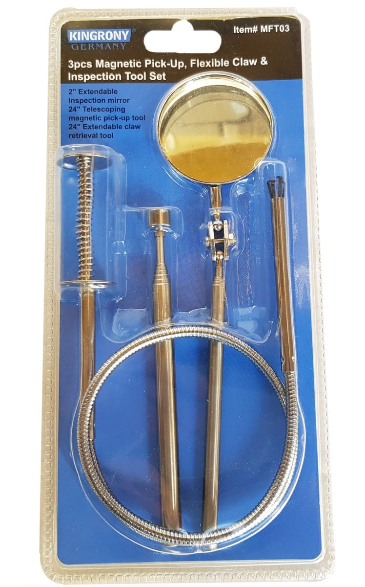 Magnetinis keltuvas | lankstus griebtuvas | teleskopinio veidrodžio rinkinys | 3 vnt. (MFT03)