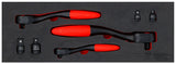 Reversinių terkšlių rinkinys su adapteriais | 6.3 mm (1/4") - 10 mm (3/8") - 12.5 mm (1/2") | 7 vnt (72122)