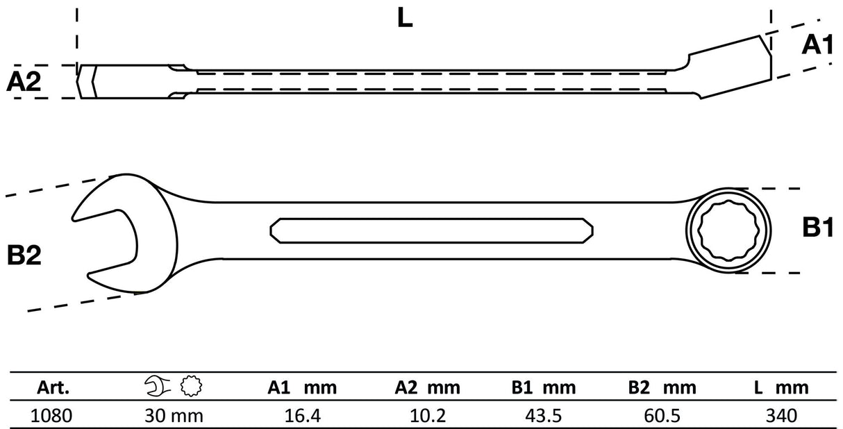 Raktas kombinuotas | 30 mm (1080)