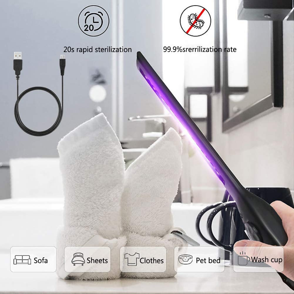 UV COB-sterilizavimo dezinfekcinė lempa ultravioletinė | itin plokščio tipo | UVC 6 LED | USB (S580-UVC)