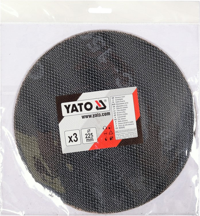 Abrazyvinis tinklinis diskas su Velcro | P150 | 225 mm | 3 vnt. (YT-845843)