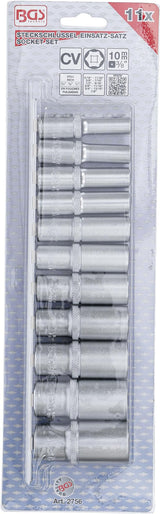 Galvučių rinkinys, šešiakampės, ilgos | 10 mm (3/8") | Coliniai dydžiai | 11 vnt. (2756)