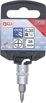 Antgalis įpresuotas į galvutę | 6.3 mm (1/4") | kryžminis PH0 (2504)