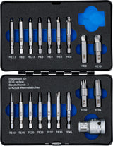 Varžtų ištraukimo rinkinys | vidinis šešiakampis (Hex) 1,5–10 mm / T-Star (Torx) | T10 - T55 | 19 vnt. (9173)
