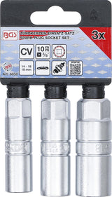 Galvučių rinkinys žvakėms 12 kampų | 10 mm (3/8") | 14 - 16 - 18 mm | 3 vnt. (6858)