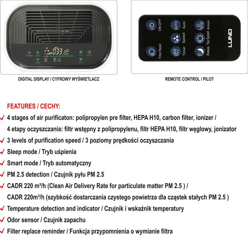 Oro valytuvas | galia 40W | 220 m3 / h (66930)