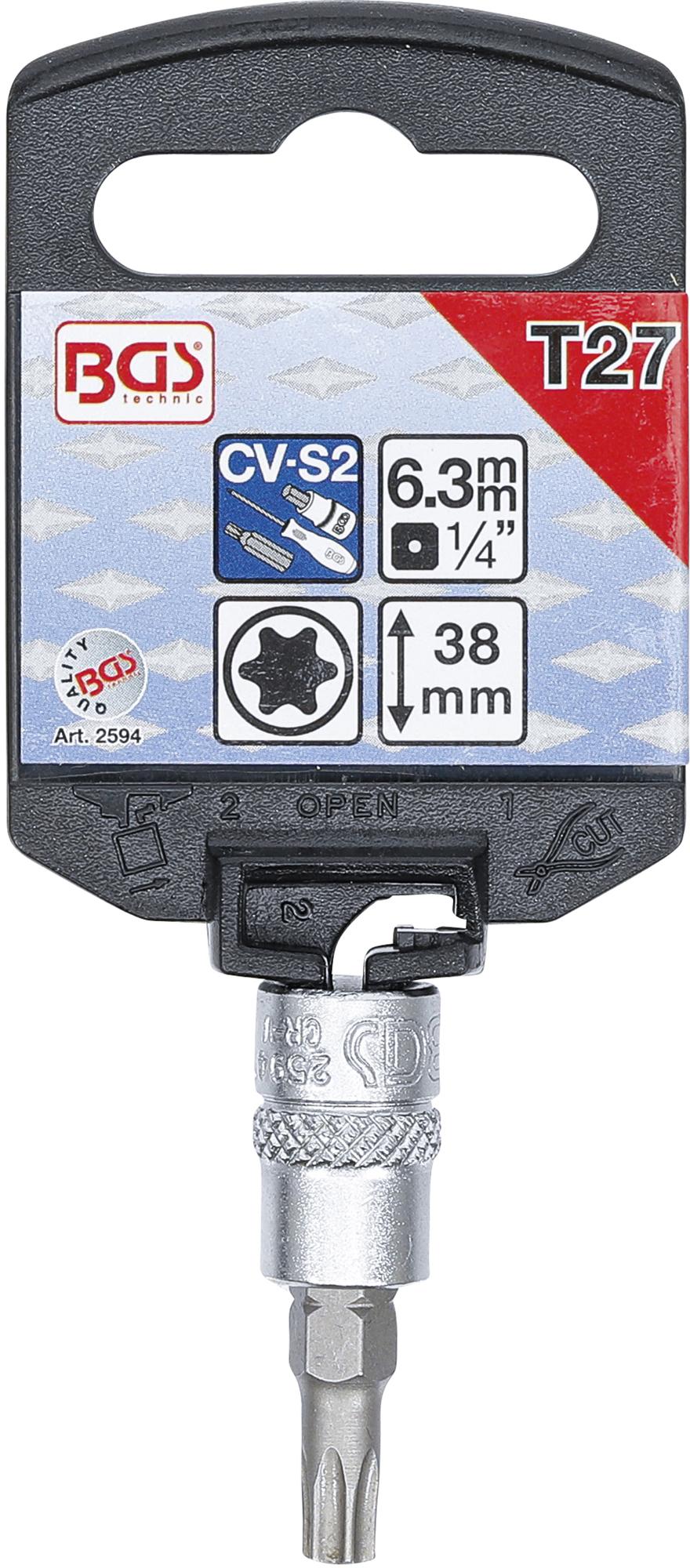 BIT SOCKET | 6.3 MM (1/4") DRIVE | T-STAR (FOR TORX) T27 (2594)