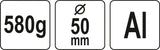 Plaktukas aliuminis | 50 mm / 580g (YT-45282)