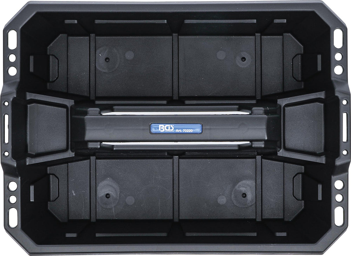 Įrankių nešiojimo dėklas | sustiprintas plastikas | įsk. įrankių asortimentas | 11 vnt. (70225)