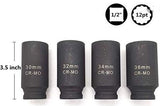 Набор длинных головок для полуосей | 12-гранные | 30/32/34/36 mm | 4 шт.